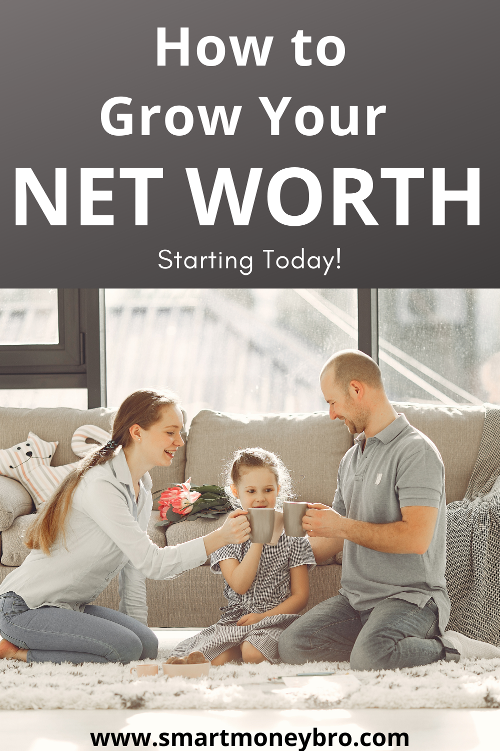 young family with small daughter sitting on carpet drinking hot cocoa smart money bro